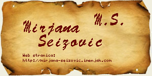 Mirjana Seizović vizit kartica
